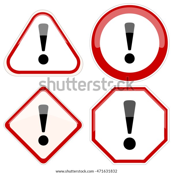 Set Warning Sign Icons Vector Illustration Stock Vector (Royalty Free ...