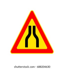 Set of warning sign on yellow background. Symbol, illustration