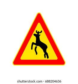 Set of warning sign on yellow background. Symbol, illustration
