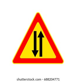 Set of warning sign on yellow background. Symbol, illustration