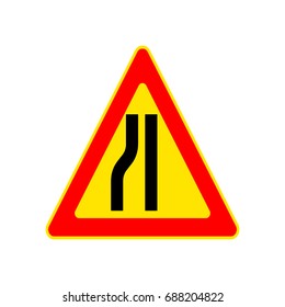 Set of warning sign on yellow background. Symbol, illustration