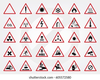 Set of warning sign. vector, illustration