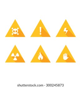 Set of Warning Signs of Danger