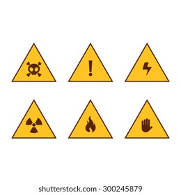 Set of Warning Signs of Danger