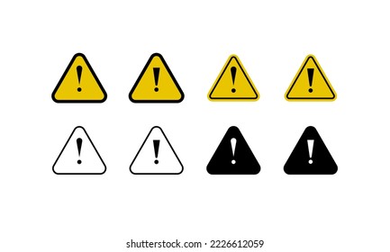 set of warning signs. set of warning icons. set of mark icons. set of exclamation mark. vector illustration.	
