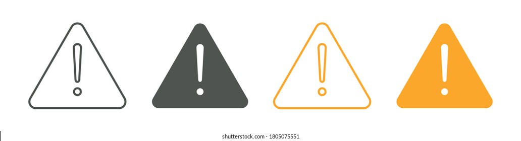 Set of warning signs. Vector illustration.