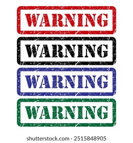 Set of Warning stamp symbol, label sticker sign button, text banner vector illustration .