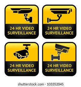 Set Warning Stickers for Security Alarm CCTV Camera Surveillance