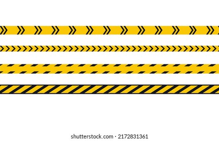 Serie de cinta de advertencia para la construcción y la lucha contra el crimen. Ilustración del vector sobre fondo blanco