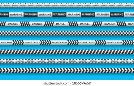Set of warning tapes isolated 