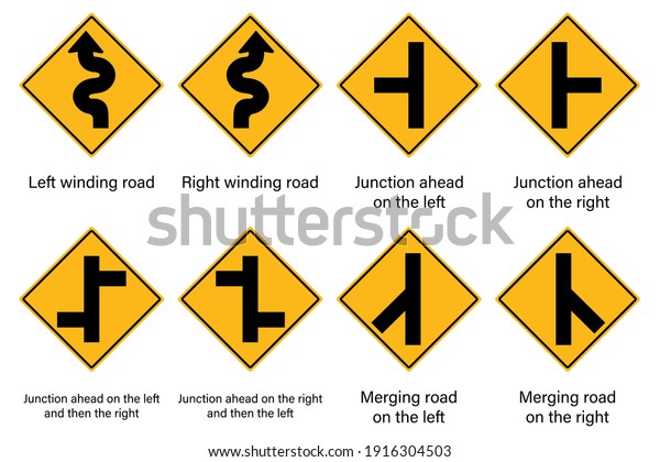 Set Warning Traffic Sign Vector Stock Vector Royalty Free 1916304503 Shutterstock 