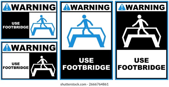 Warnung verwenden Footbridge public sign design, Vektorgrafik