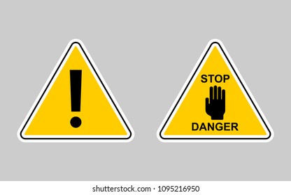 set of warning - vector icon. warning yellow sign