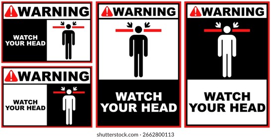 Definir aviso assistir sua cabeça público assinar design vetor ilustração