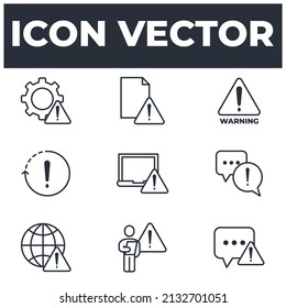 set of Warnings elements symbol template for graphic and web design collection logo vector illustration