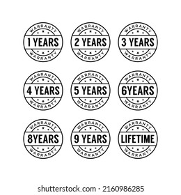 Set of warranty label stamp seal logo design template