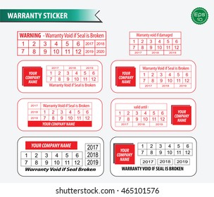 Set of warranty seal of set of warranty sticker  design. easy to modify