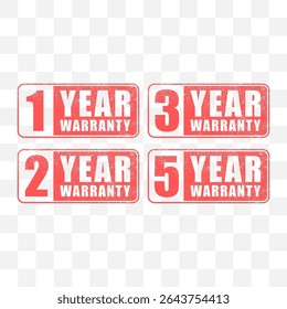 set of warranty sign vector rubber stamps