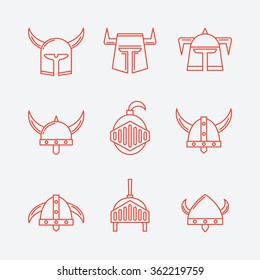 Set of Warrior Helmet. Icon