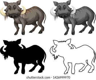 Conjunto de ilustraciones de caracteres de ortografía