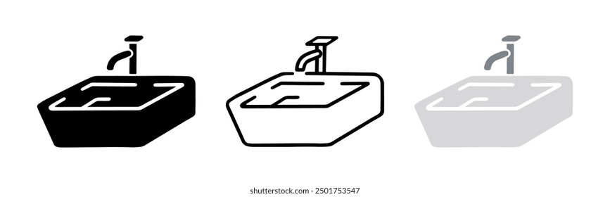 Set of Wash basin cartoon doodle, Vector, Illustration.