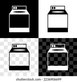 Set Washer Symbol einzeln auf schwarz-weißem, transparentem Hintergrund. Waschmaschinensymbol. Wäschetrockner - Waschmaschine. Einheitensymbol.  Vektorgrafik