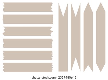 Set of washi tapes. Washi tapes collection with pattern in vector. Pieces of decorative tape for scrapbooks