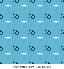 Set Washing dishes  and Squeegee, scraper, wiper on seamless pattern. Vector