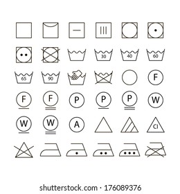 Set Of Washing Symbols