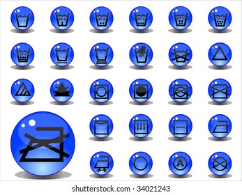 Set of washing symbols