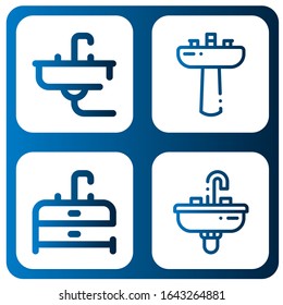 Set of washstand icons. Such as Sink, Washbasin , washstand icons