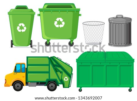 Set of waste container illustration