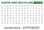 Set of Waste and Recycling line icons. Garbage, Trash, separation, and waste recycling Linear icon collection.