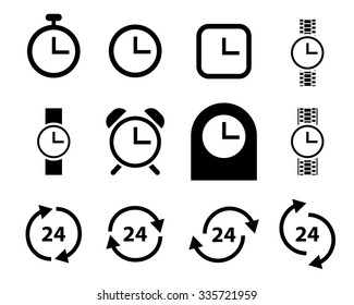 Set of Watch and Clock icons vector object