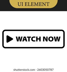 Set of Watch now buttons.Play video buttons in flat style.Watch video.Play now.Web media.Vector.Online translation. Set of vector modern trendy flat buttons for website. UI element.Vector illustration