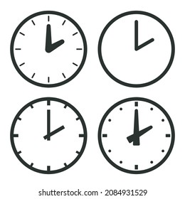 conjunto de signos de relojes, iconos de tiempo de reloj
