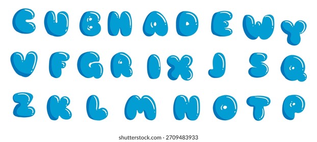 Conjunto de Ilustración vectorial de alfabeto de agua