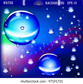 Set Water, Bubbles, Rain. Vector Background for the text a wave. EPS 10