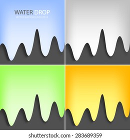 Set of water color drop vector background on black space for background artwork design