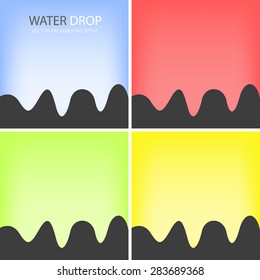 Set of water color drop vector background on black space for background artwork design