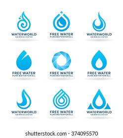 Set of water design elements (6)