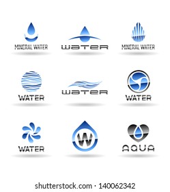 Set of water design elements. Water icon.