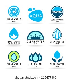 Set of water design elements. Water icon (5)