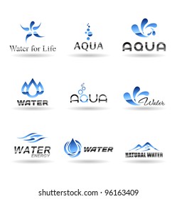 Set of water design elements. Water icon. Set 2.