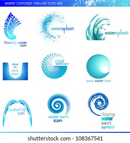 Set of water design elements, logo set