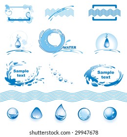 Set of water design elements. (vector illustration)