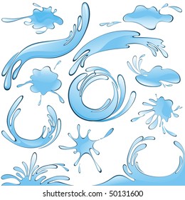 Set of water design elements. (vector illustration)