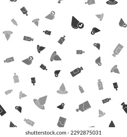Set Wassertropfen, Big Flasche mit sauberem Wasser, Flasche von und auf nahtlosen Muster. Vektorgrafik