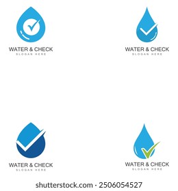 set  of water drop check mark icon vector illustration design template web
