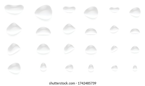 Set of water drop in a different sizes and shapes